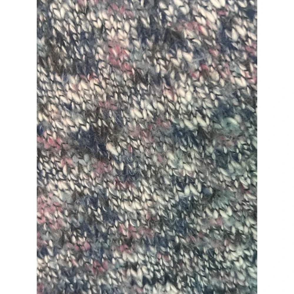 J.Crew Space Dye Cardigan Sweater Blue Purple Marled Knit V-Neck Womens Large - Picture 4 of 10